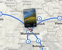 La mappa del viaggio di una card